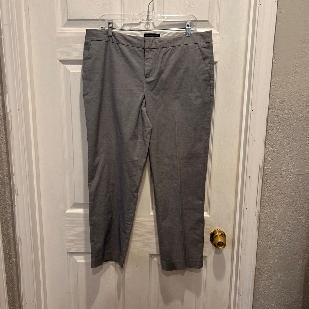 Banana Republic Martin Fit‎ Gray Ankle Pants Women's Size 12 Career Casual